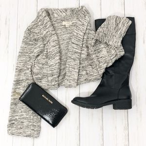 Maison Jules Black White Knit Open Cardigan